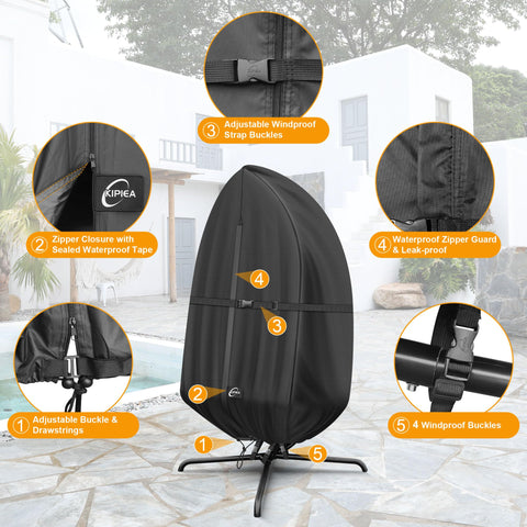 Kipiea upgraded waterproof zipper prevents rainwater seepage on the cover