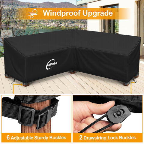 Kipiea outdoor sofa cover with storage bag for easy storage