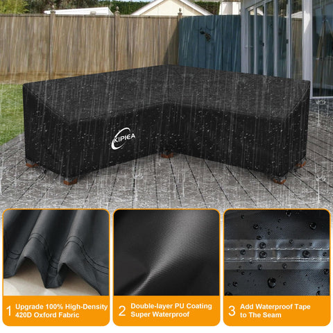 Kipiea V-Shaped cover with windproof buckles securing furniture