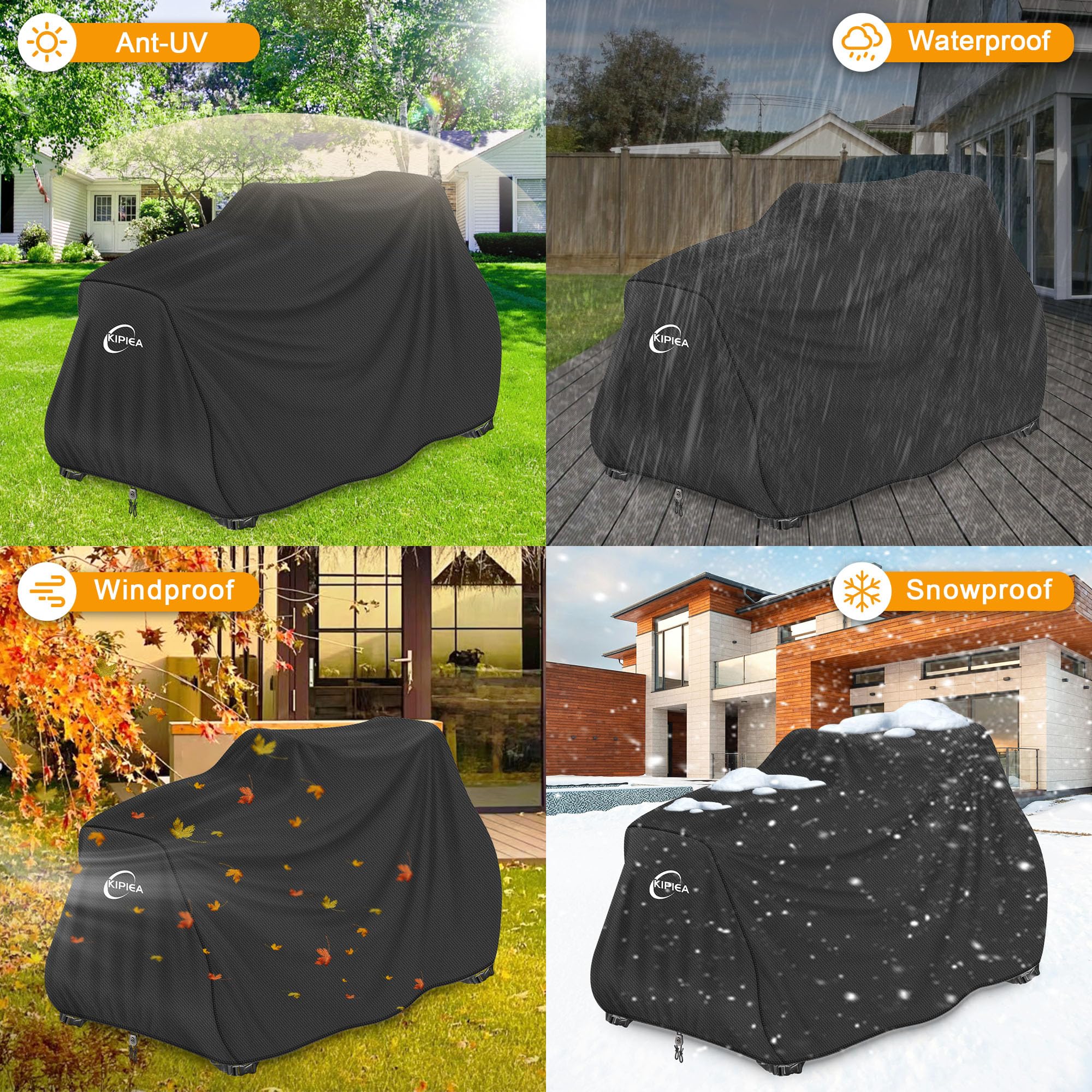 Kipiea storm-ready mower cover protects during strong winds