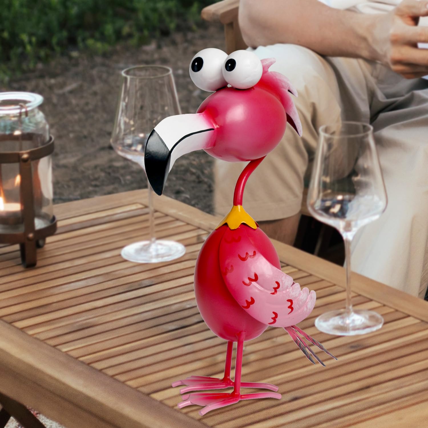 Kircust flamingo courtyard decor creates a whimsical focal point outdoors