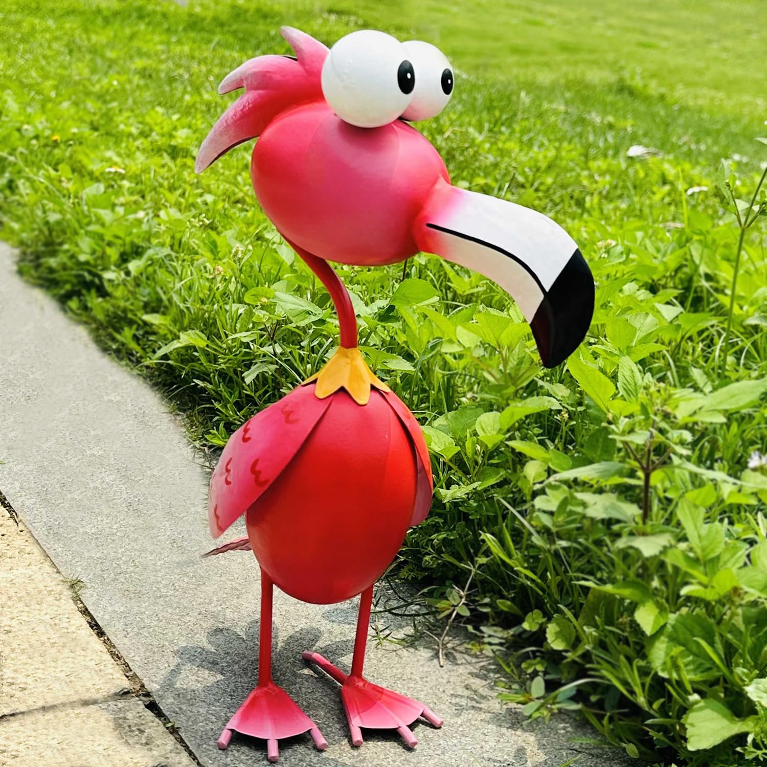 Kircust flamingo outdoor sculpture brightens entryways with playful pink accents