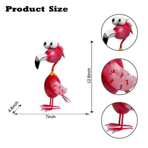 Kircust flamingo pink garden art stands sturdy in any weather