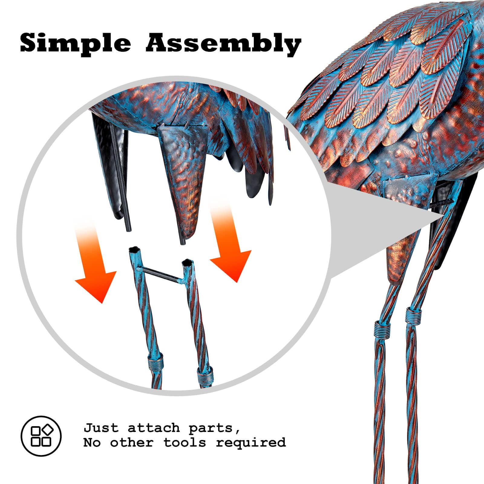 Kircust lawn crane decor enhances entryways and backyard seating areas