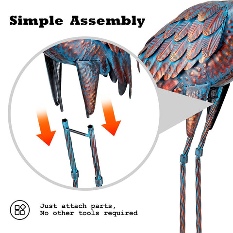Kircust lawn crane decor enhances entryways and backyard seating areas