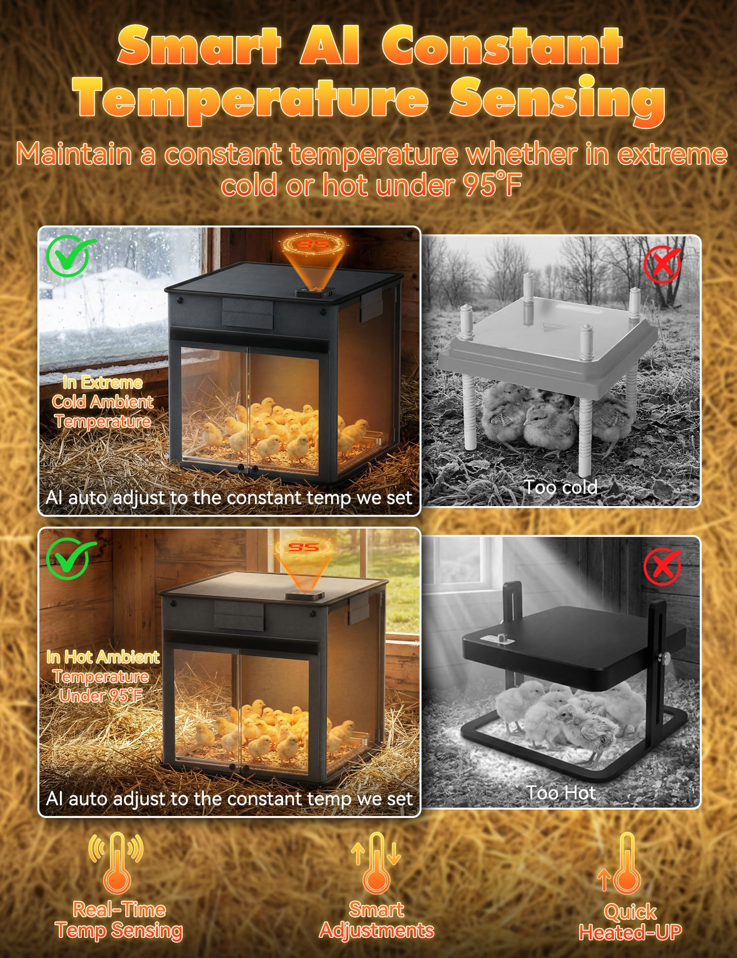 Kiscamgear 200W graphene heater delivers rapid warmth for chicks
