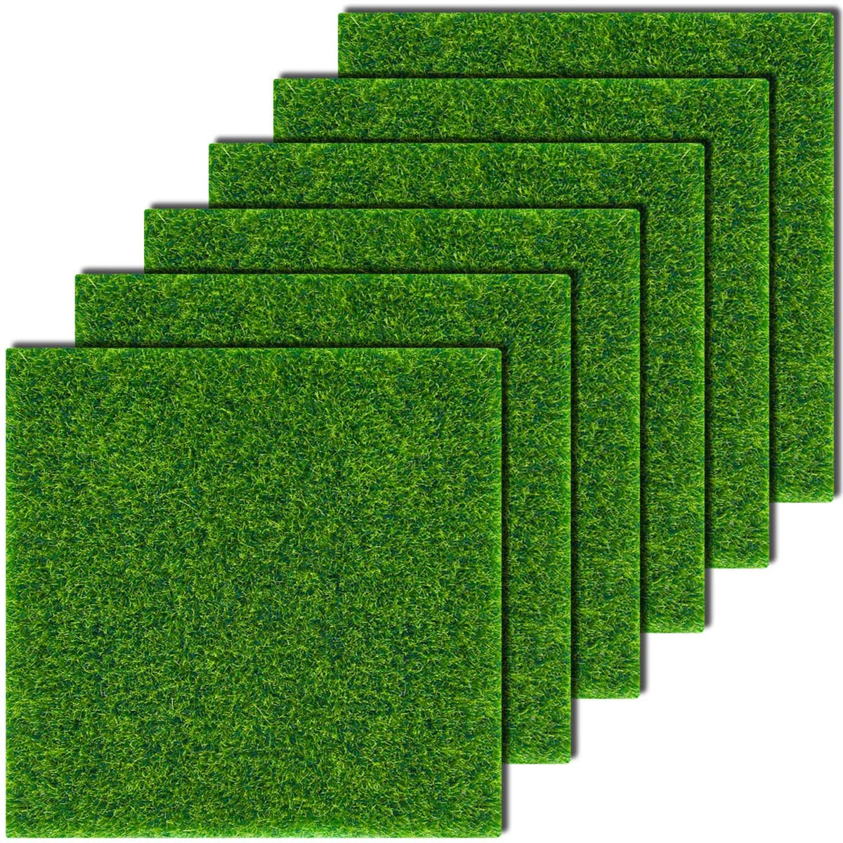 KISEER fairy garden grass 6x6 inches set for dollhouses and miniature landscapes.