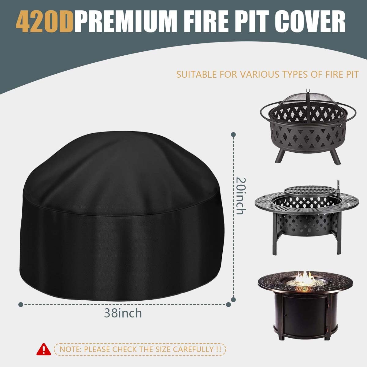 KISEER fire pit cover with waterproof coating beads water.