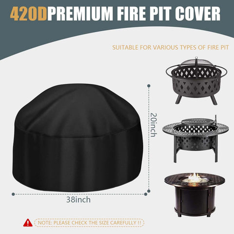 KISEER fire pit cover with waterproof coating beads water.