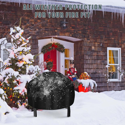 KISEER weatherproof fire pit cover protects from rain, snow, and dust.