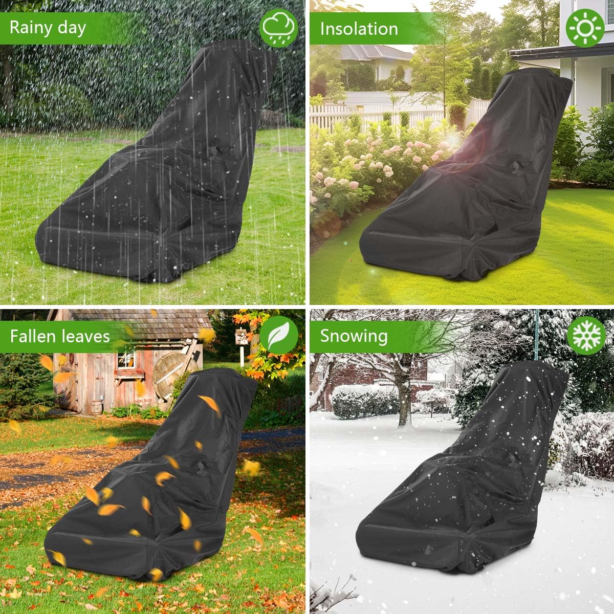 KISEER mower cover dimensions 75x25x40 inches for reliable coverage.