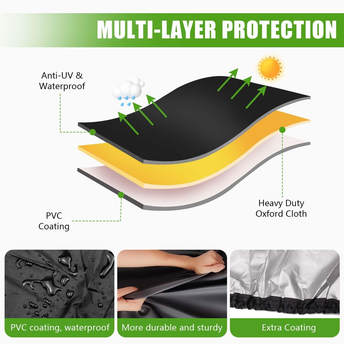 KISEER cover with adjustable drawstring closure secures your mower against wind