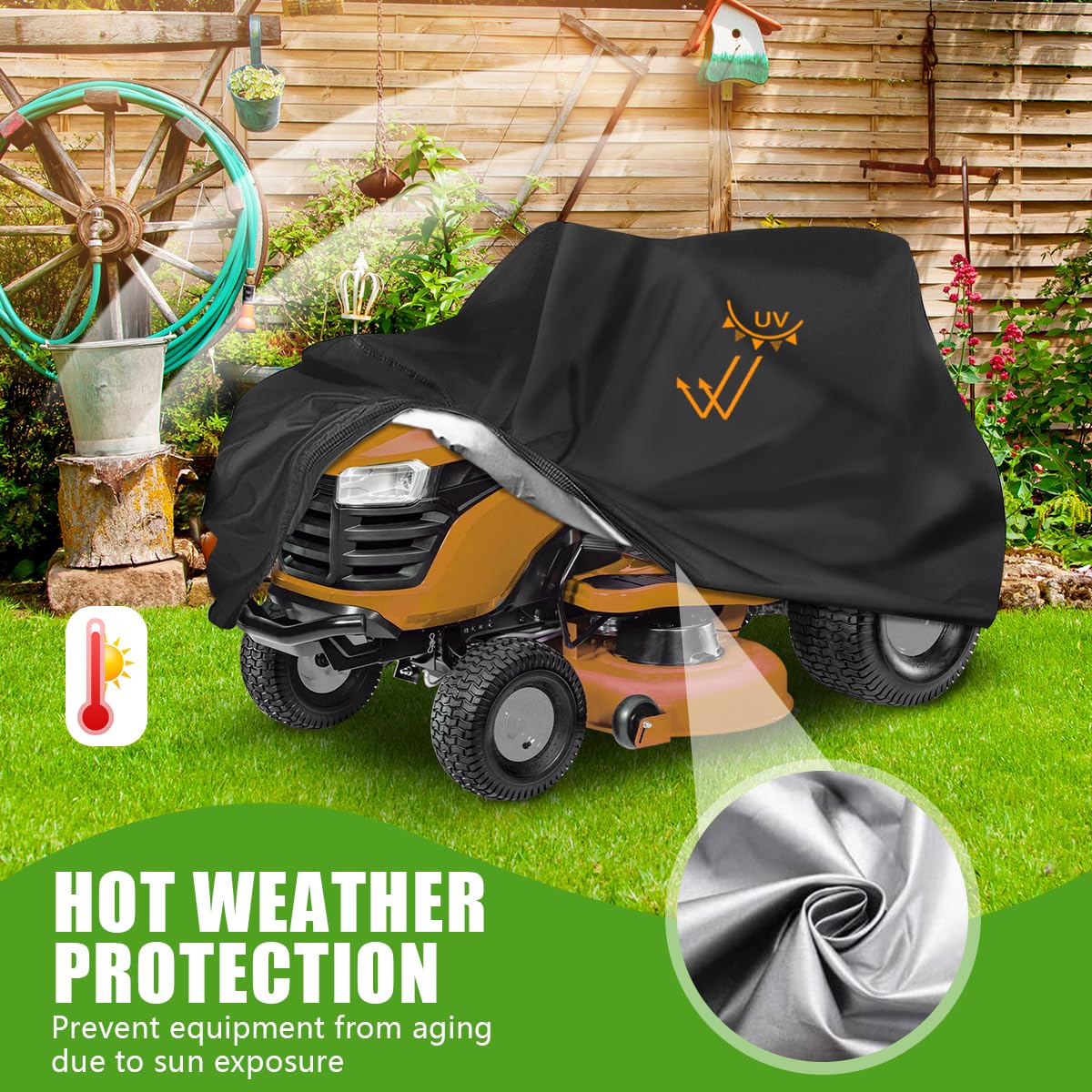 KISEER 54-inch deck fit cover for popular lawn tractors