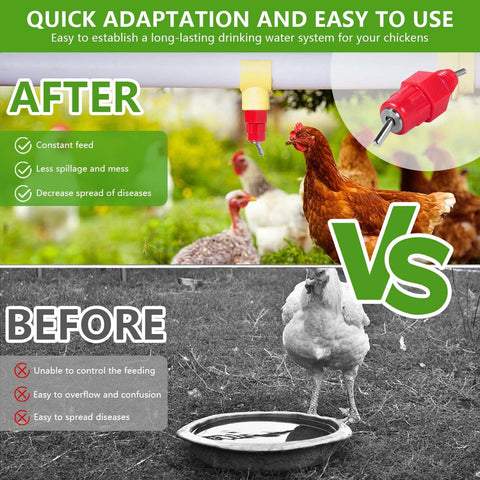 KISEER nipples designed for broilers and layers in action