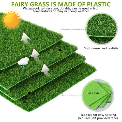 KISEER waterproof artificial grass for indoor and outdoor crafts.