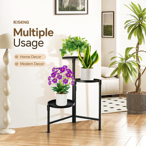 KISENG metal plant shelf indoors and outdoors for versatile use