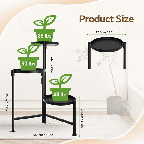 KISENG outdoor plant rack on patio with rust-resistant finish