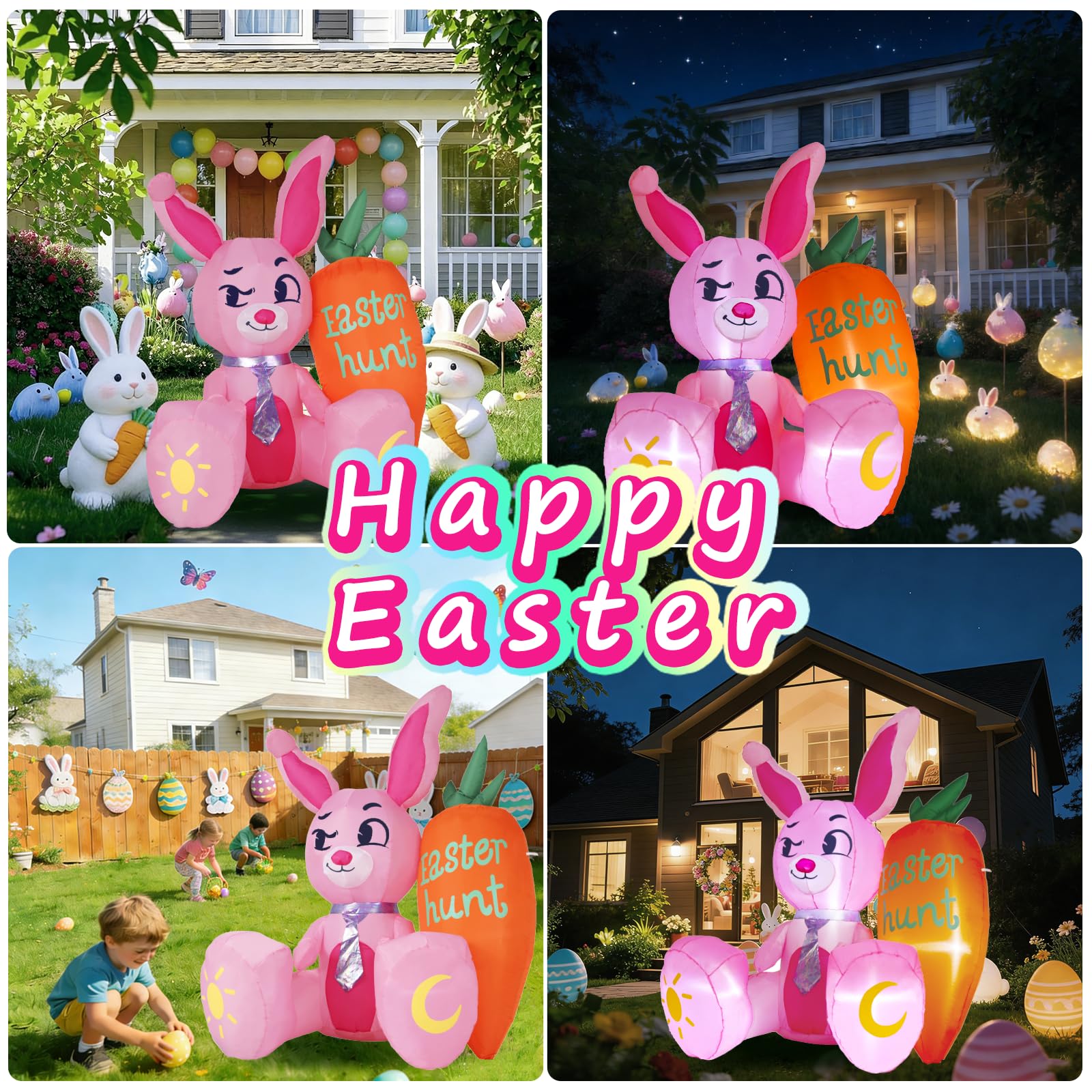 KISSUNY Easter egg hunt party décor creates a welcoming backdrop.