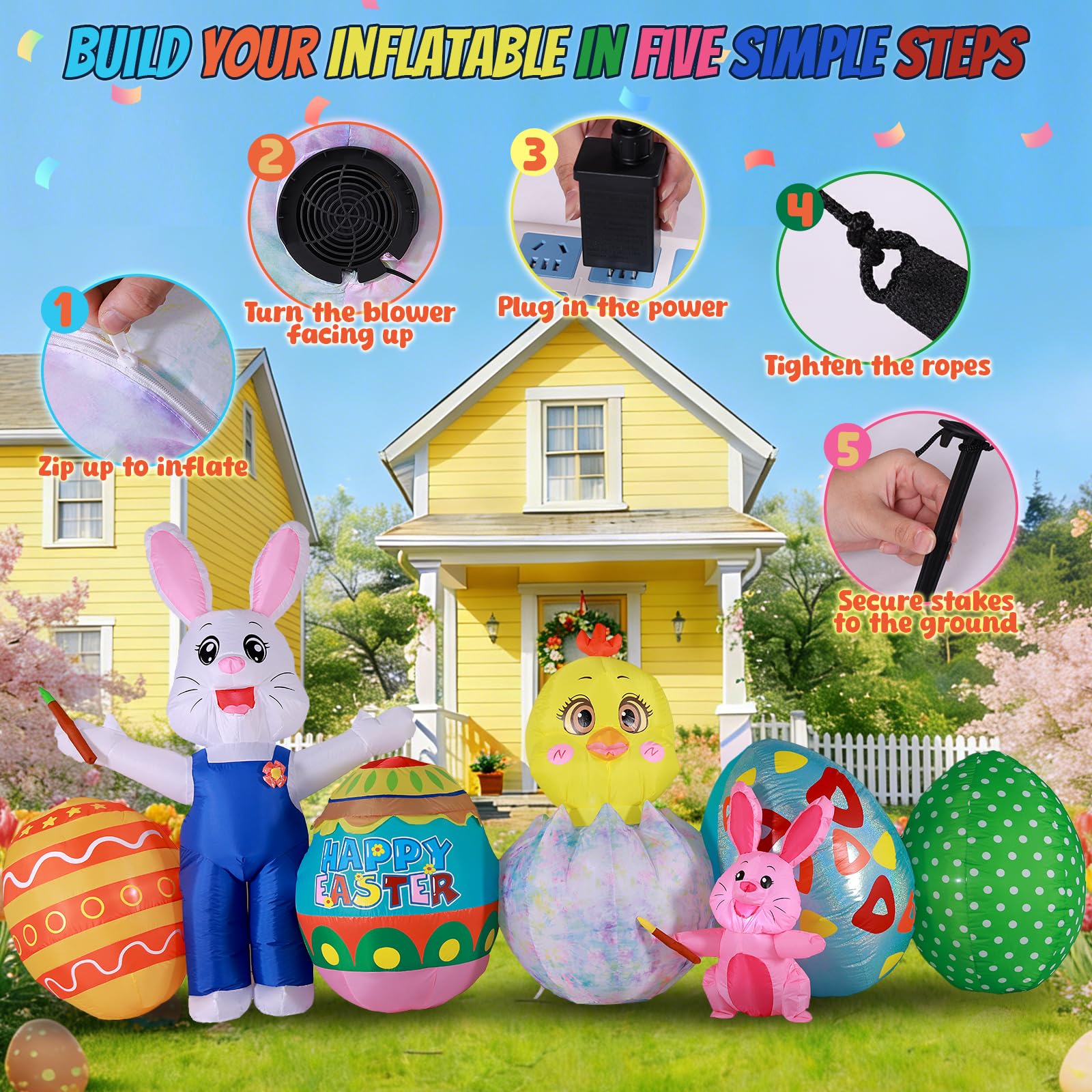 KISSUNY fully inflated yard display creates instant celebration space
