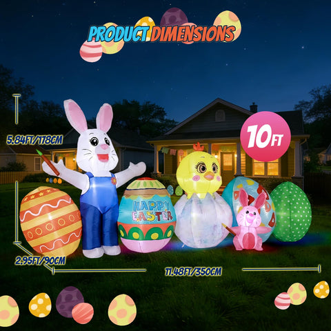 KISSUNY LED lighting enhances daytime and nighttime visibility for outdoor Easter decor