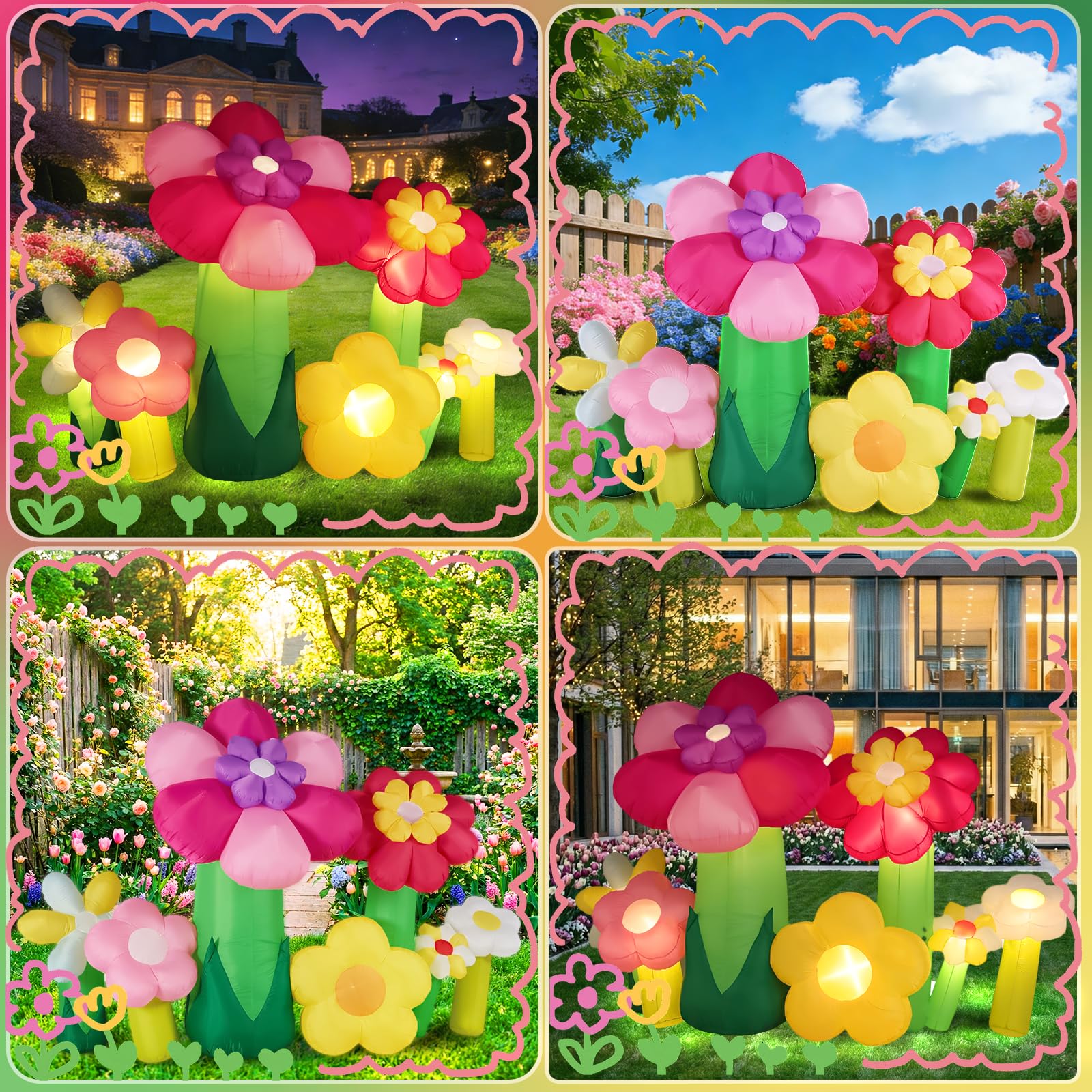 KISSUNY giant Easter flower display outdoors draws attention at parties.