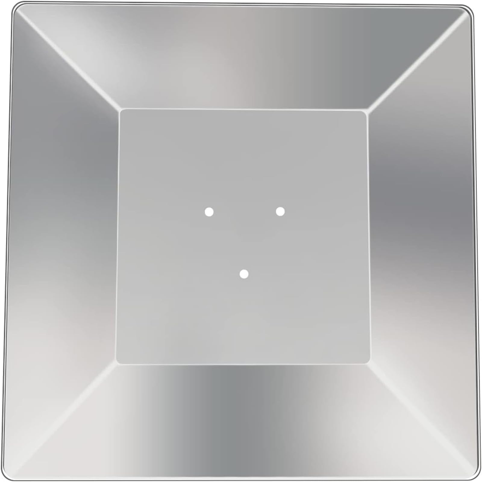 Kisworm heat reflector shield on four-sided pyramid design directing heat toward outdoor seating