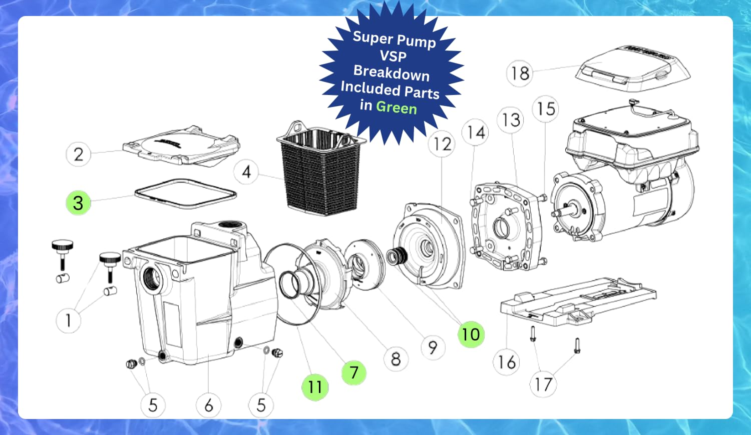 Kit King USA SPX1600TRA seal kit fits SP1600 SP2600 series pumps