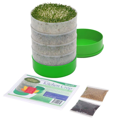 KITCHEN CROP Deluxe Seed Sprouter four-tray setup for quick indoor sprouts.