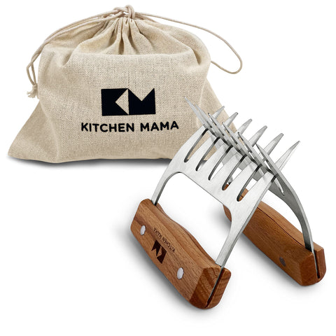 Kitchen Mama Meat Claws with stainless steel prongs for quick shredding and serving