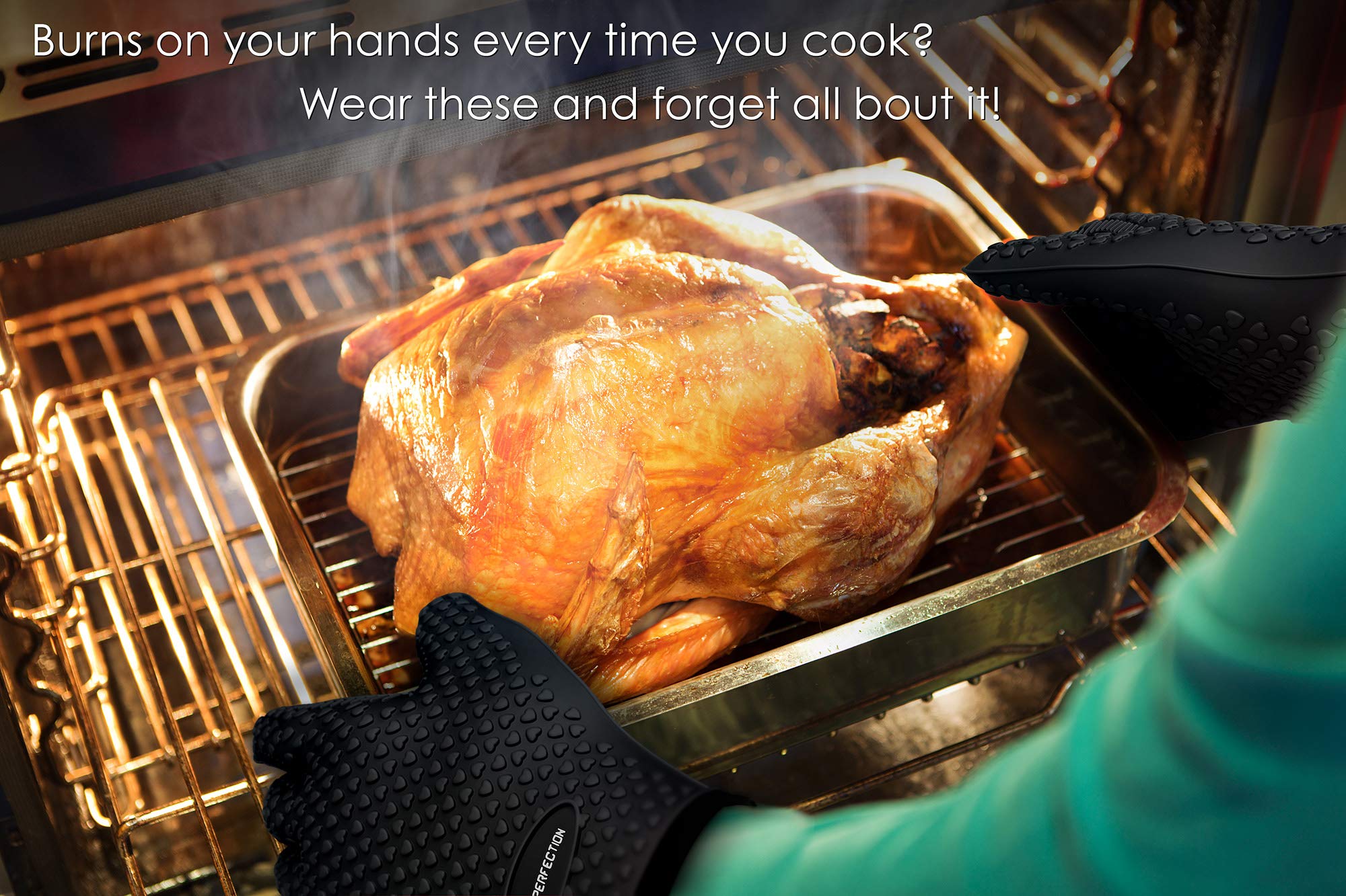 Kitchen Perfection cotton lining inside adds comfort during long grilling sessions.