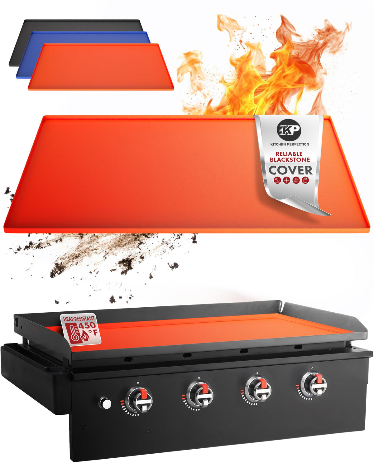 Kitchen Perfection griddle cover fits 36-inch Blackstone griddles for a snug seal.