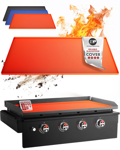 Kitchen Perfection griddle cover fits 36-inch Blackstone griddles for a snug seal.