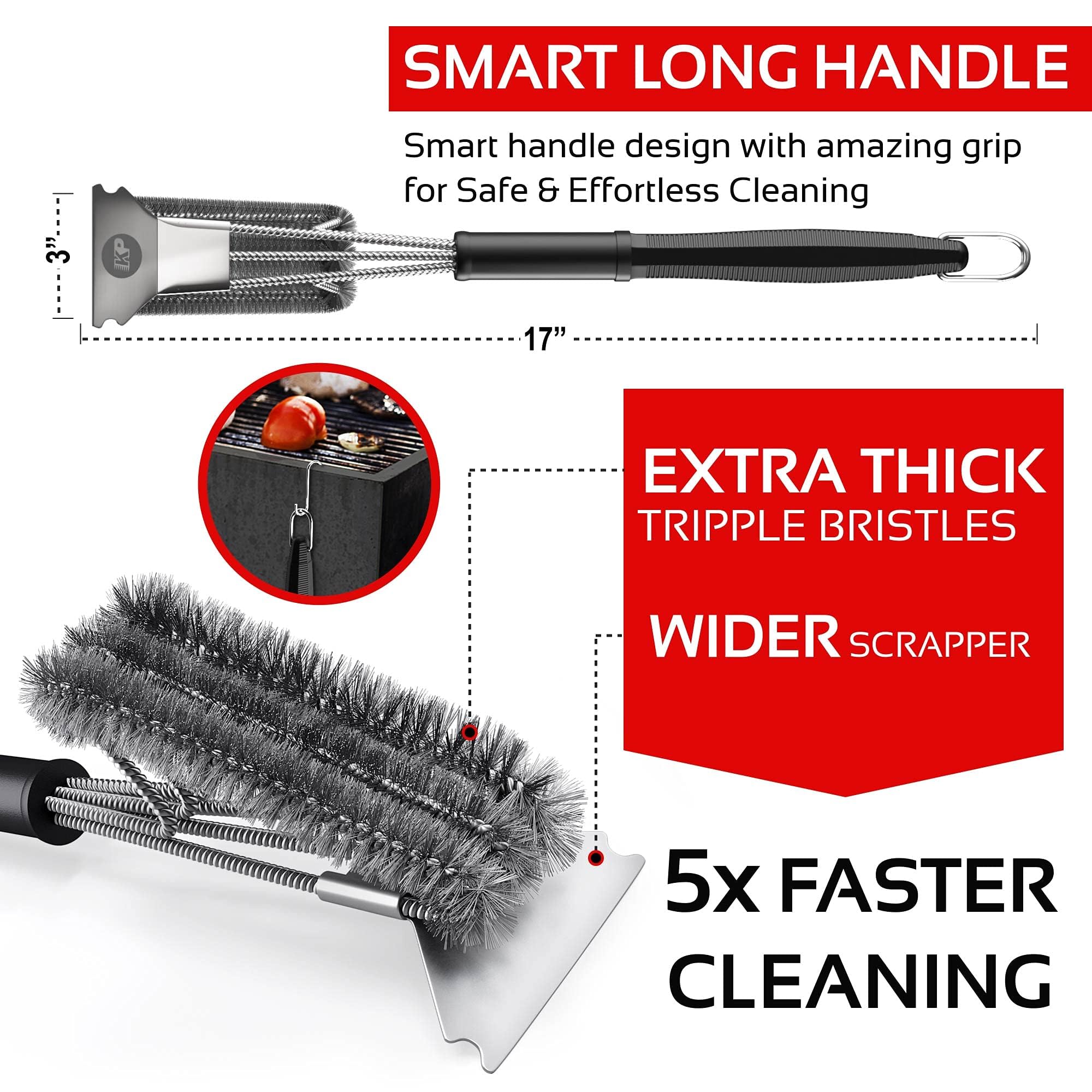 Kitchen Perfection stainless steel grill scraper removes tough grease