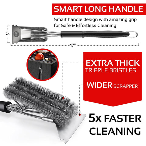 Kitchen Perfection stainless steel grill scraper removes tough grease