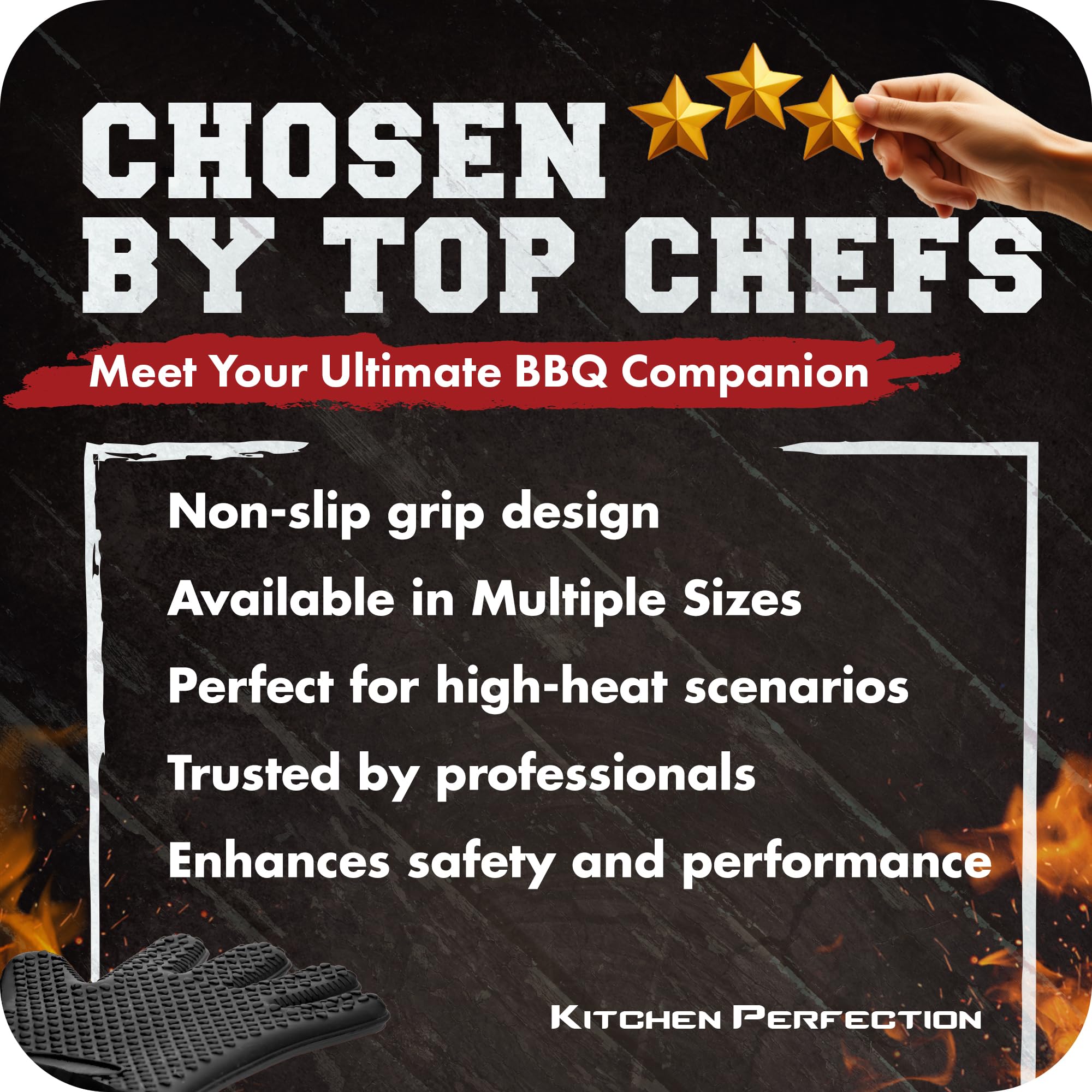 Kitchen Perfection one-size-fits-all gloves fit most hands for versatile use.