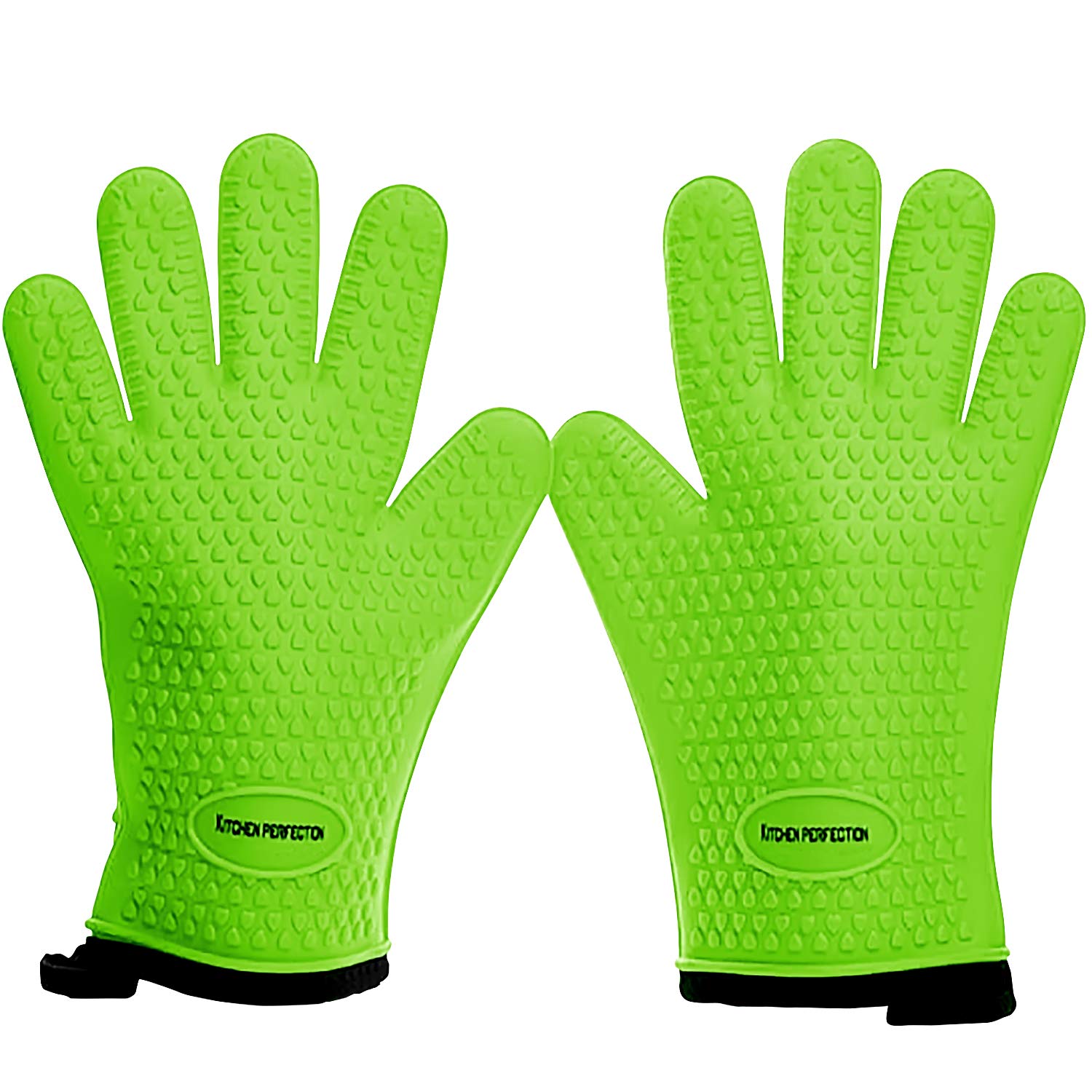Kitchen Perfection silicone smoker gloves front view for safe grilling