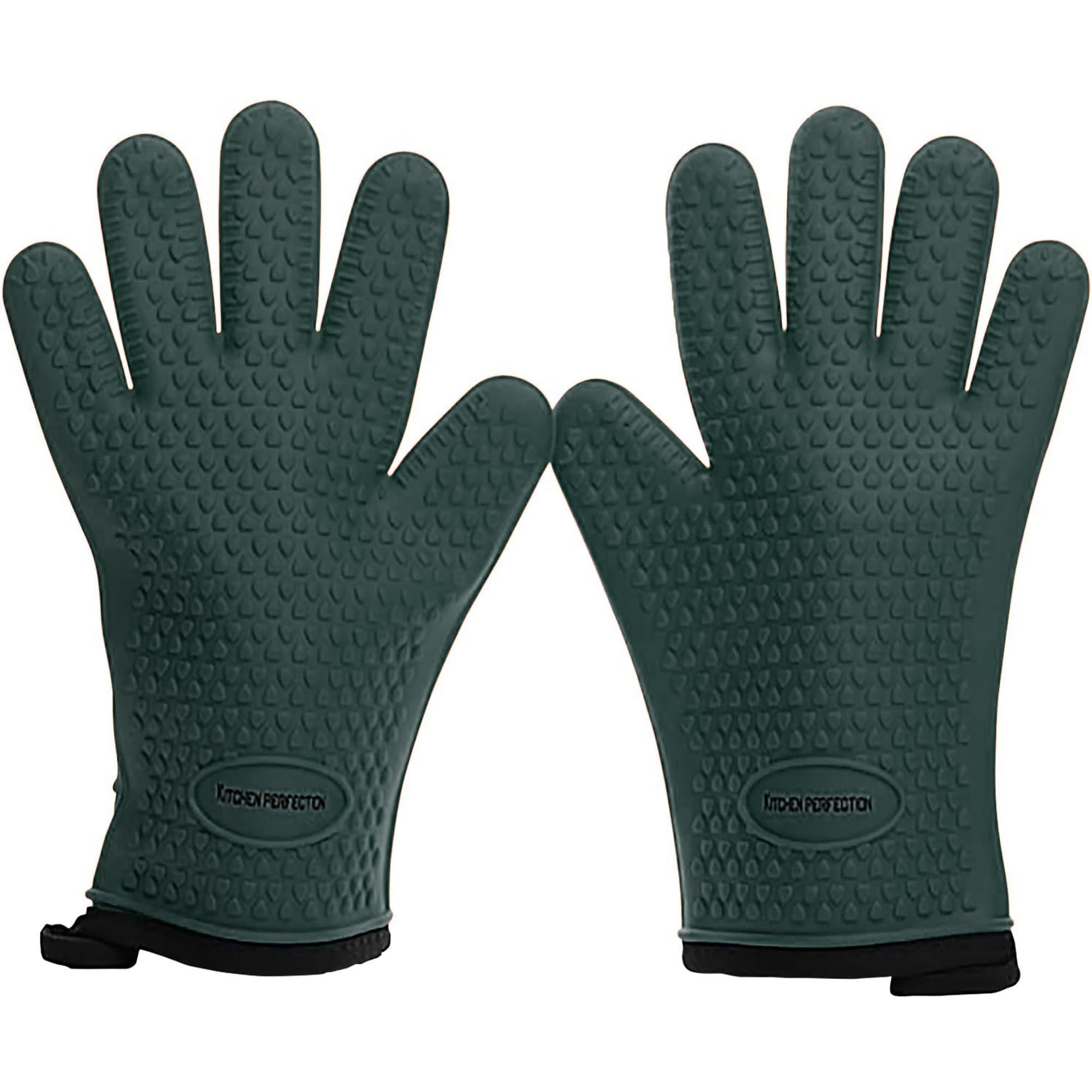 Kitchen Perfection silicone smoker gloves heat resistance for safe grilling.