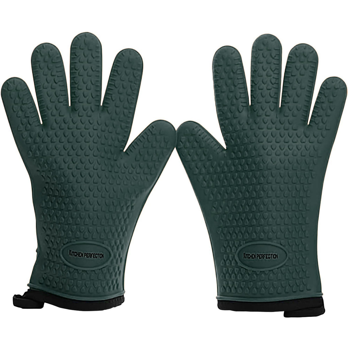 Kitchen Perfection silicone smoker gloves heat resistance for safe grilling.