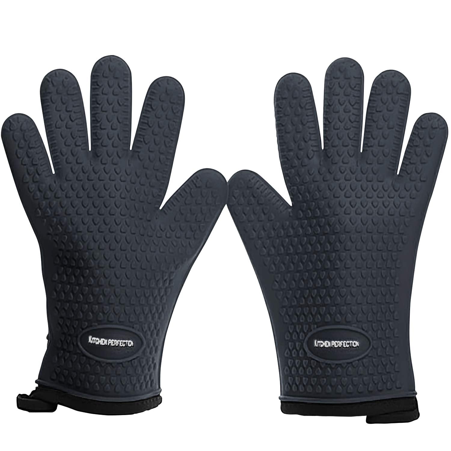 Kitchen Perfection silicone smoker gloves provide heat resistance up to 500 degrees for safe grilling