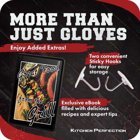 Kitchen Perfection waterproof oven mitts provide a dry grip when transferring hot pans.