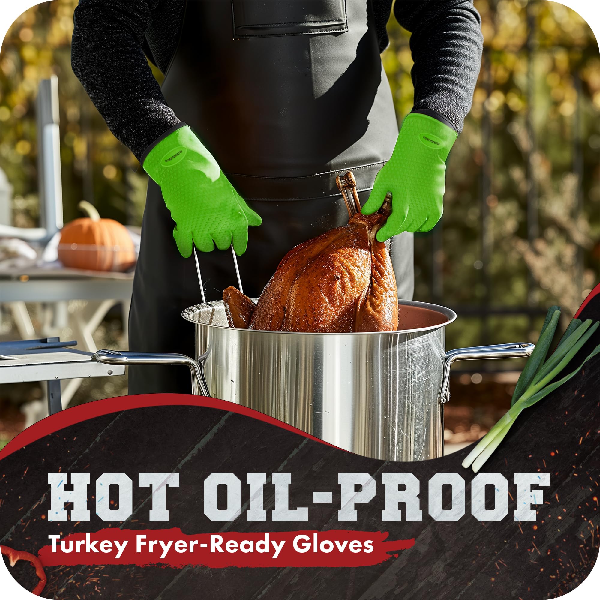 Kitchen Perfection waterproof silicone layer resists oils during cooking