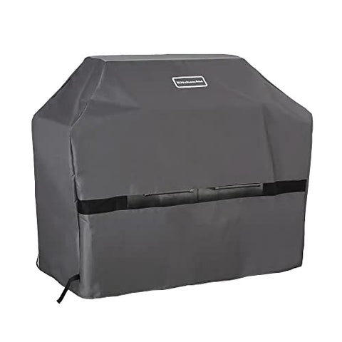 KitchenAid 700-0745A cover side strap detail demonstrates secure wind resistance.