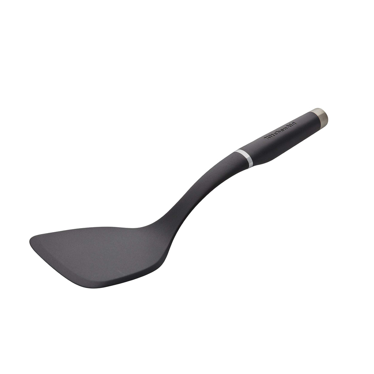 KitchenAid Gourmet Large Solid Turner head close-up showing reinforced nylon durability.