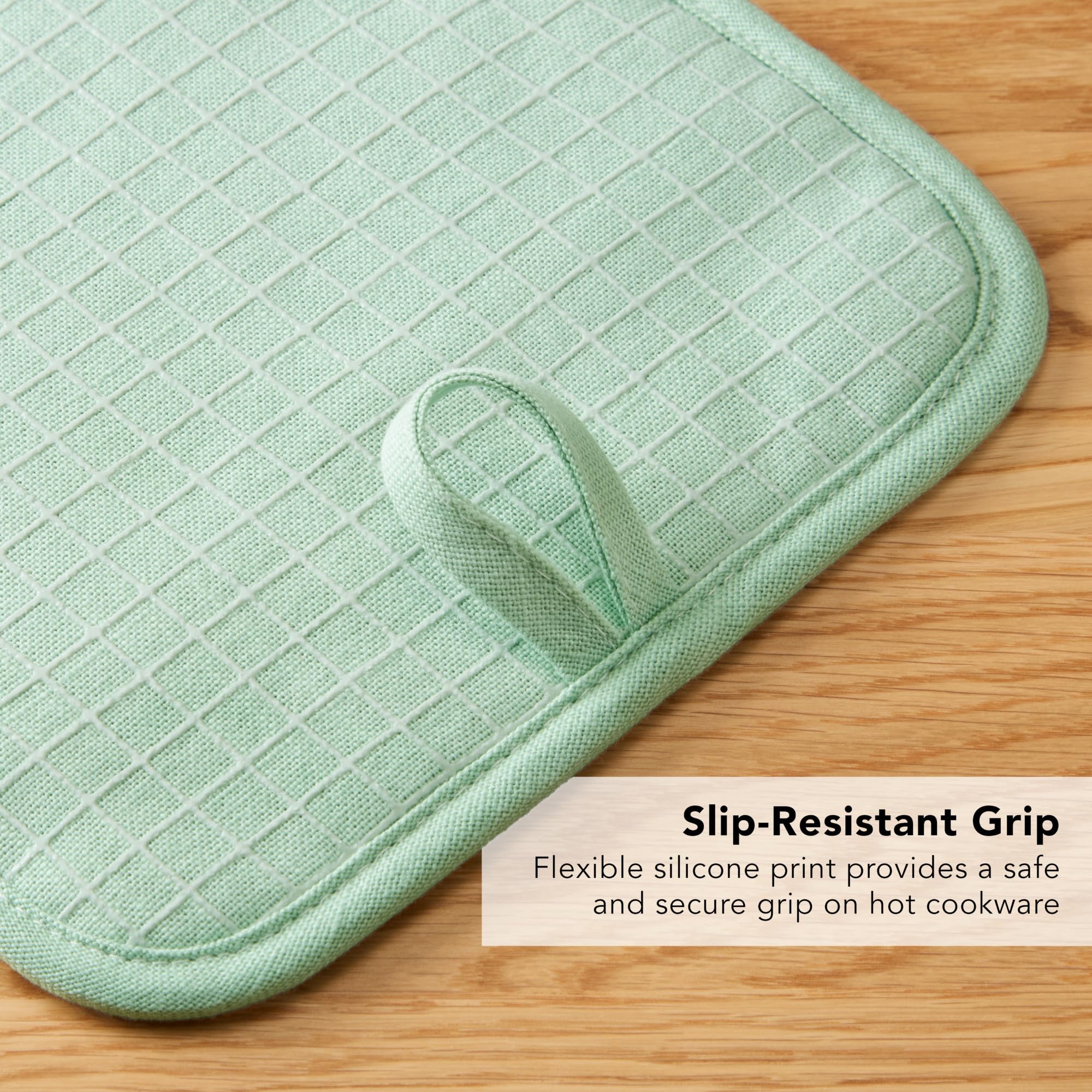 KitchenAid gridlines pot holder 2-pack protects hands while juggling pans.