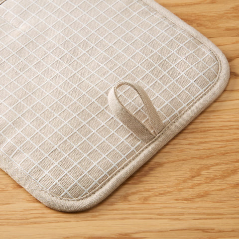 KitchenAid Gridlines pot holder 8x8 size with thick padding for comfort.