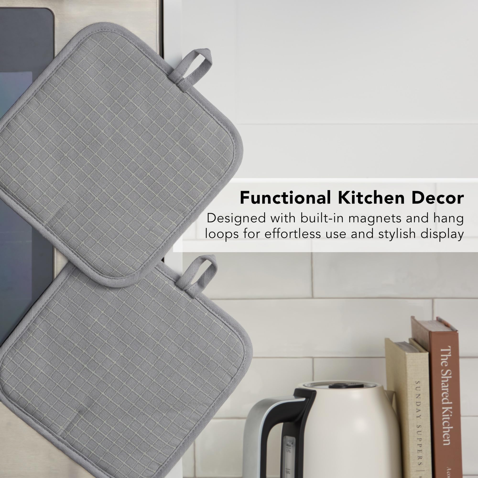 KitchenAid Gridlines potholder 8x8 inch size fits standard pots securely
