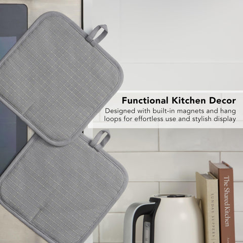 KitchenAid Gridlines potholder 8x8 inch size fits standard pots securely