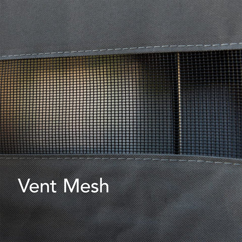KitchenAid dust and corrosion protection gray grill cover in a breathable design.