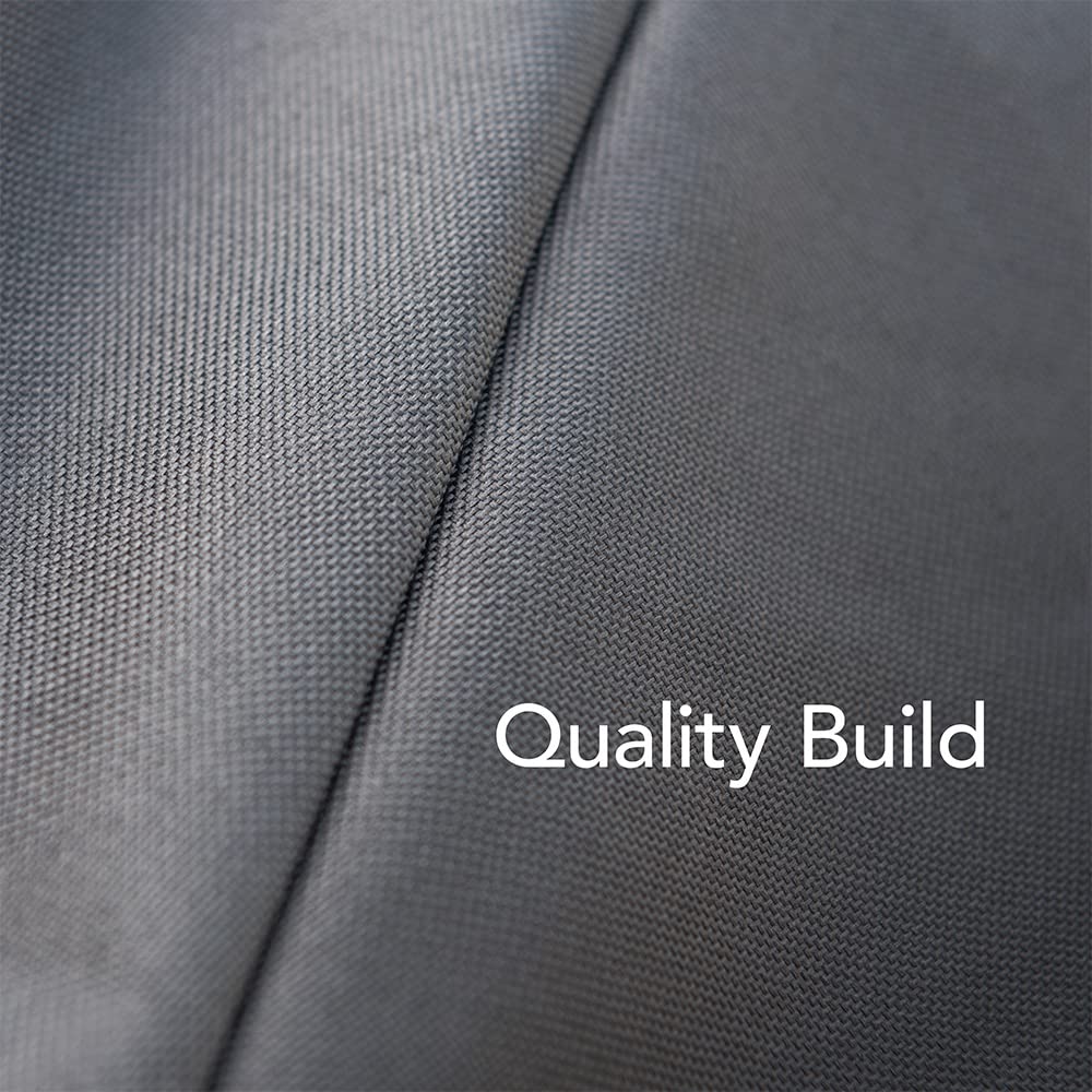KitchenAid secure gray grill cover stays in place with Velcro straps.
