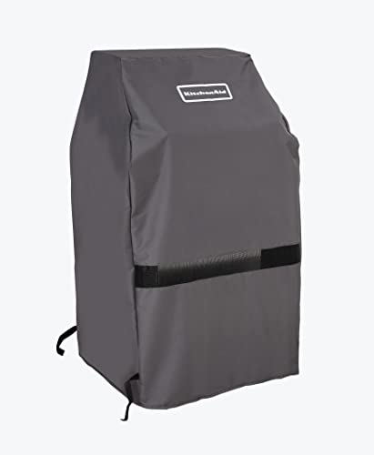 KitchenAid grill cover with Velcro straps keeps it secure during windy days.